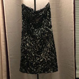 Strapless sequin dress